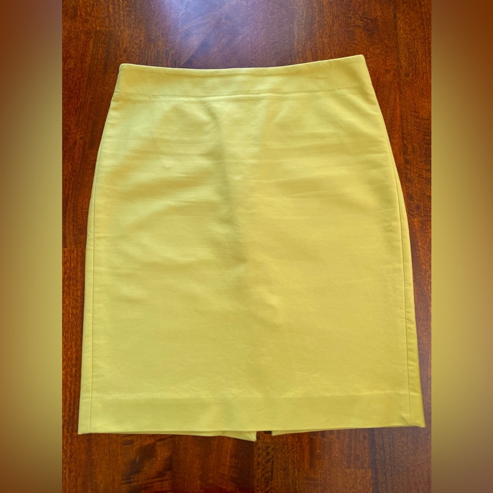 J Crew Chartreuse No.2 Pencil Skirt